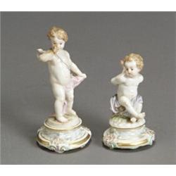 Two Meissen Figures of Putti Late 19th-Early 20th Century One thumbing his nose; the other...