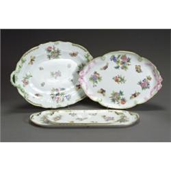 Five Herend 'Queen Victoria' Serving Platters Modern Consisting of two narrow oblong platte...