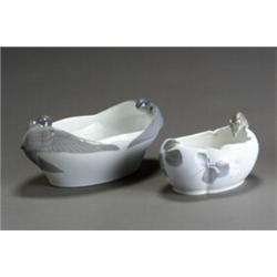 Two Royal Copenhagen Serving Bowls Late 19th-Early 20th Century The first molded on each si...