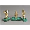 Image 1 : Three Russian Ormolu Figures 20th Century Each raised on malachite veneered bases; the firs...