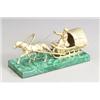 Image 1 : Russian Ormolu Figural Group of Horse and Sleigh 20th Century Raised on a malachite vene...