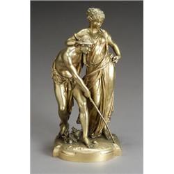 French Ormolu Figural Group of a Classical Couple Circa 1900 Signed on base S. Terres?; als...