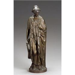 French Bronze Figure of a Classical Woman Late 19th Century Inscribed on back of base F. BA...