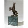 Image 1 : Continental Bronze Figure of a Horse Modern Raised on a triangular green marble base. He...