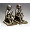 Image 1 : Pair of Continental Bronze Figures of Seated Egyptian Women Modern Height: 21-1/2 in (54...