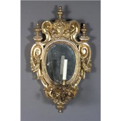 Property of Various Owners Pair of Italian Rococo Style Giltwood Girandole Mirrors ...