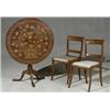 Image 1 : Anglo-Dutch Rococo Style Marquetry Mahogany Tip-Top Tripod Table and a Pair of Side Chairs ...