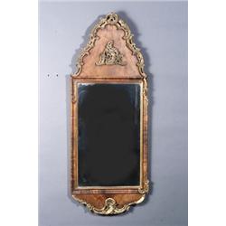 Anglo-Dutch Rococo Style Parcel Gilt Walnut Mirror Early 19th Century Losses to giltwood...