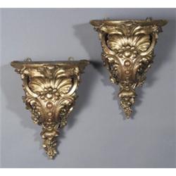 Property from the Estate of Stephen G. Glazer Pair of Italian Baroque Style Giltwood W...