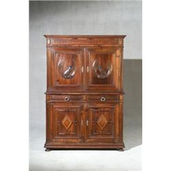 Property of Various Owners Continental Walnut Two-Part Cupboard Possibly Eastern Eu...