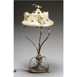 Property of Various Owners French Patinated Bronze Table Lamp with Glass Inset Ormo...