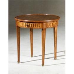 Louis XVI Style Parquetry Kingwood and Tulipwood Bouillotte Table First Quarter 20th Century<b...