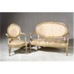 Property of Various Owners Louis XVI Style Giltwood Five-Piece Salon Group First...