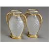 Image 1 : Pair of Charles X Style Ormolu Mounted Cut Glass Vases Early 20th Century Cloudiness to...