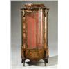 Image 1 : Louis XV Style Ormolu Mounted Parcel Ebonized Parquetry and Marquetry Kingwood Serpentine Vitrine...