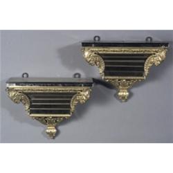 Pair of Louis XV Style Ormolu Mounted Mirrored Wall Brackets First Quarter 20th Century Sev...