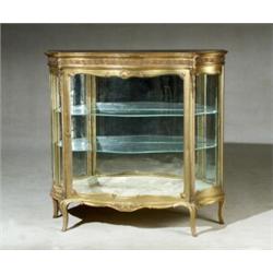 Property from a Prominent Baltimore Collection Louis XV Style Giltwood Serpentine Vitr...