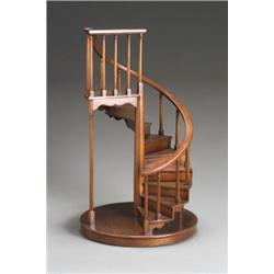 Property from the Estate of Stephen G. Glazer Mahogany Model of a Spiral Staircase ...