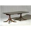 Image 1 : George III Style Mahogany Two-Pedestal Dining Table 20th Century Together with two leaves....