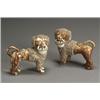 Image 1 : Pair of Bennington Flint Enamel Poodles Mid-19th Century Each modeled carrying a basket and...