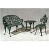 Image 1 : Victorian Renaissance Revival Style Green Painted Cast-Iron Six-Piece Garden Suite Atlanta Sto...