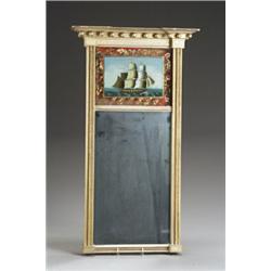 Federal Giltwood Tabernacle Mirror First Quarter 19th Century The blocked cornice hung with...