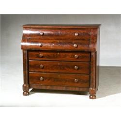 Classical Mahogany Chest of Drawers Probably Boston, Circa 1825 Top with some repairs to ve...