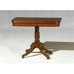 Federal Mahogany Fold-Top Card Table Probably Massachusetts, Circa 1815 Repairs to one leaf...