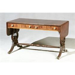 Federal Style Satinwood Inlaid Crossbanded Mahogany Drop-Leaf Sofa Table Late 19th Century ...