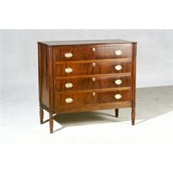 Federal Mahogany and Birch Chest of Drawers Salem, MA, Circa 1815 Some repairs to cockbeadi...