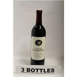 3 BOTTLES OF CYCLES GLADIATOR CABERNET SAUVIGNON