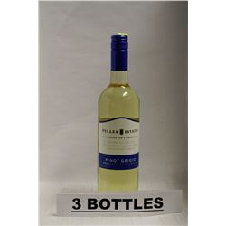 3 BOTTLES OF PELLER ESATES PINOT GRIGIO WHITE