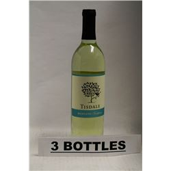 3 BOTTLES OF TISDALE MOSCATO CALIFORNIA WHITE