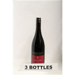 3 BOTTLES OF CEDAR CREEK PINOT NOIR 2009 RED WINE