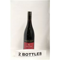 2 BOTTLES OF CEDAR CREEK PINOT NOIR 2009 RED WINE