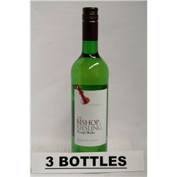 3 BOTTLES OF THE BISHOP RIESLING WHITE WINE