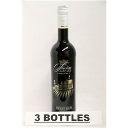 3 BOTTLES OF STARLING CASTLE SWEET RED WINE
