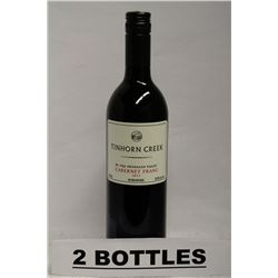 2 BOTTLES OF TINHORN CREEK CABERNET FRANC 2012
