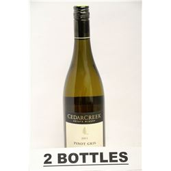 2 BOTTLES OF CEDAR CREEK 2011 PINOT GRIS WHITE