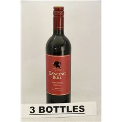 3 BOTTLES OF DANCING BULL ZINFANDEL 2012 RED WINE