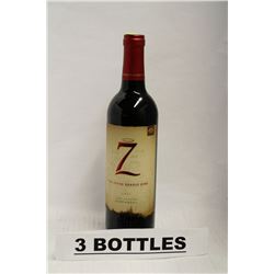 3 BOTTLES OF THE SEVEN DEADLY ZINS 2012 ZINFANDEL