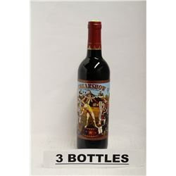 THREE BOTTLES OF FREAKSHOW CABERNET SAUVIGNON 2012