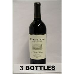 3 BOTTLES OF RODNEY STRONG ZINDANDEL 2012 RED WINE