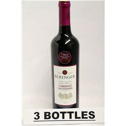 3 BOTTLES OF BERINGER CABERNET SAUVIGNON 2013