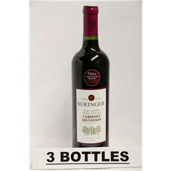 3 BOTTLES OF BERINGER CABERNET SAUVIGNON 2013