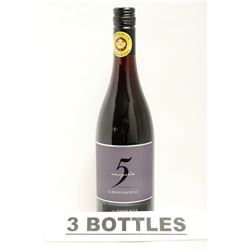 3 BOTTLES OF FIVE VINEYARDS 2013 PINOT NOIR RED