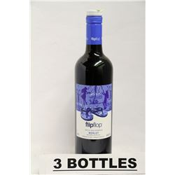 3 BOTTLES OF FLIPFLOP 2010 MERLOT RED WINE