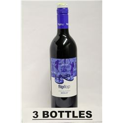 3 BOTTLES OF FLIPFLOP 2009 MERLOT RED WINE