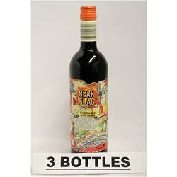3 BOTTLES OF BEAR FLAG CALIFORNIA SMOOTH RED WINE