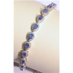 Sterling Silver Sapphire(6.30ct)Bracelet